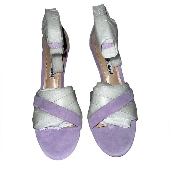 💜 NWB! Charles David Lilac Strappy Heels - Picture 7 of 9